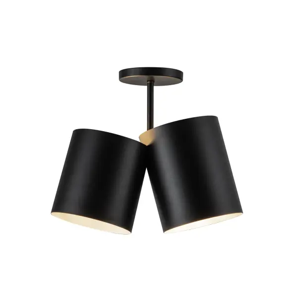 Keiko 14-Inch Semi-Flush Mount in Matte Black - Image 5