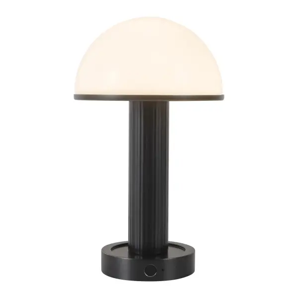 Vienna combines timeless architectural elegance with modern portability. Its ribbed metal stem and opal glass diffuser create a warm, sculptural glow perfect for any room. Rechargeable with 6-hour battery life.