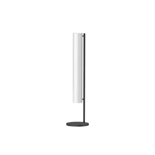 The Gramercy table lamp combines sleek aluminum construction with frosted glass cylinders for 360-degree ambient illumination. Integrated LED with touch dimmer offers convenient control and warm 3000K lighting.
