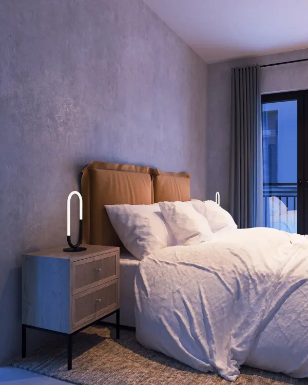 Sleek Contemporary Table Lamp with Integrated LED Warmth - Image 3