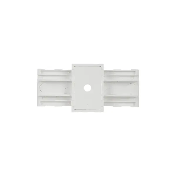 The Trilo I-Connector enables flexible track lighting layouts with wall-to-wall, ceiling-to-ceiling, or ceiling-to-wall configurations. This unpowered connector provides structural support for creating dynamic lighting systems. - alternate view