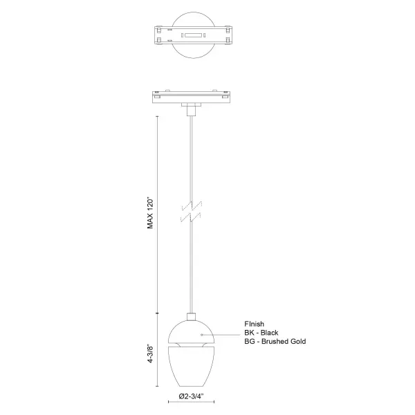 Eloa 3-Inch Trilo Track Pendant - Image 7