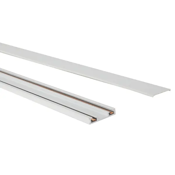 The Trilo Track Rail delivers a sleek, minimalist profile that sits nearly flush with walls and ceilings. At 39 inches, it offers flexible configuration options with customizable covers for a clean, modern aesthetic. - alternate view