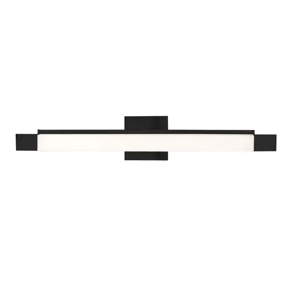 The Soho vanity light brings Cubist-inspired geometry to modern bathrooms with its asymmetrical rectilinear forms and continuous LED bar. The extruded square diffuser with substantial end caps creates architectural interest while delivering efficient, high-CRI illumination.