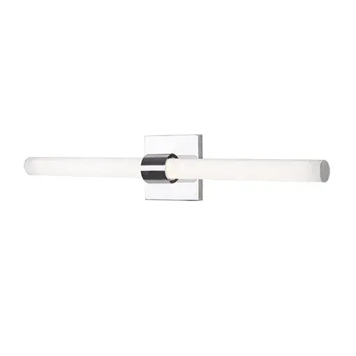 The Mendocino vanity light combines minimalist design with practical functionality. Its cylindrical opal shade and chrome finish create a floating effect, while integrated 3000K LED provides warm, energy-efficient lighting for bathrooms and beyond. - alternate view