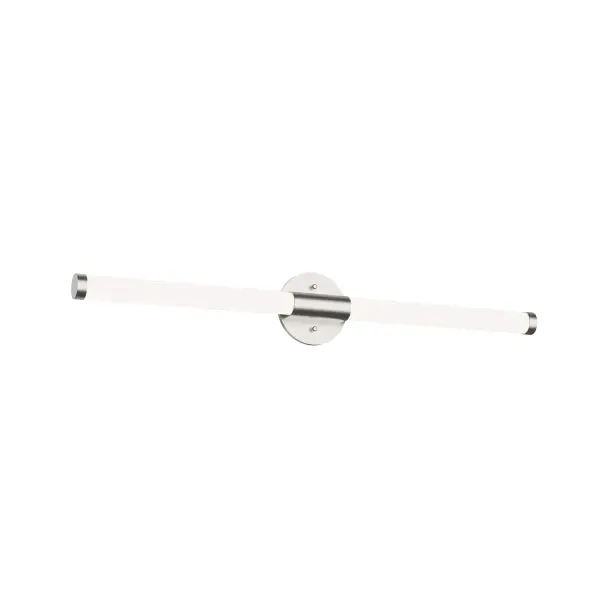 The Akari 32-inch vanity light delivers minimalist sophistication with its clean metallic bars of illumination. Perfect for contemporary bathrooms and hallways, this integrated LED fixture offers warm 3000K lighting with dimmable functionality.