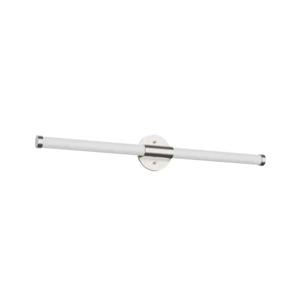 The Akari 32-inch vanity light delivers minimalist sophistication with its clean metallic bars of illumination. Perfect for contemporary bathrooms and hallways, this integrated LED fixture offers warm 3000K lighting with dimmable functionality. - alternate view
