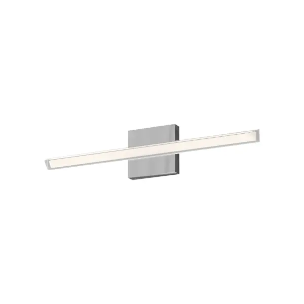 The Saphir vanity light brings contemporary elegance to bathrooms and entryways with its distinctive triangular ribbed diffuser and integrated 3000K LED. Flexible horizontal or vertical mounting adapts to any space.