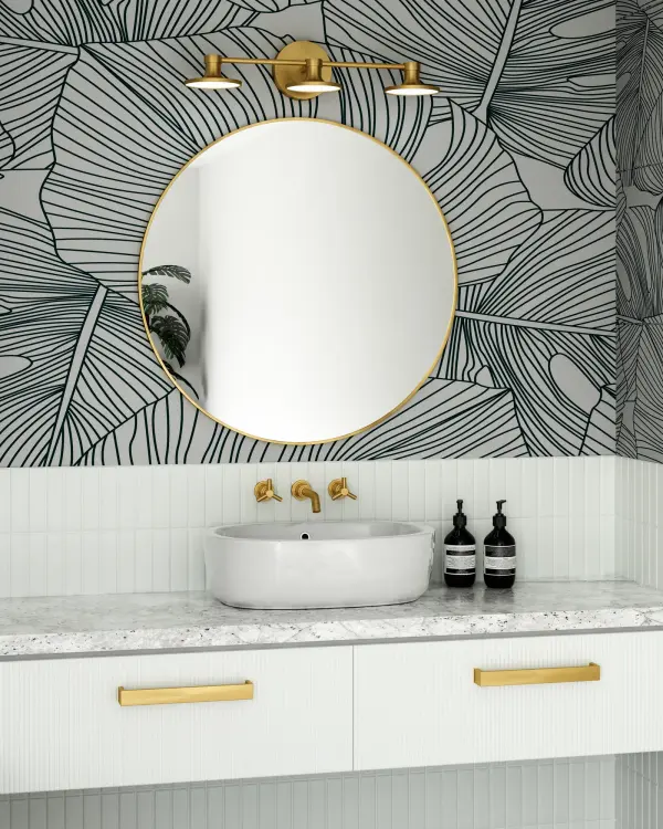 The Issa vanity light brings 1960s pottery-inspired design to modern bathrooms with its simple curves and artistic flair. Featuring integrated LED technology and versatile mounting options in a sophisticated matte black finish. - alternate view