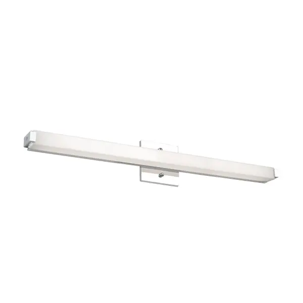 The Latitude-Slim delivers modern illumination with its clean rectangular design and energy-efficient integrated LED technology. Chrome accents complement the white acrylic diffuser for even, flattering light in any bathroom or powder room.