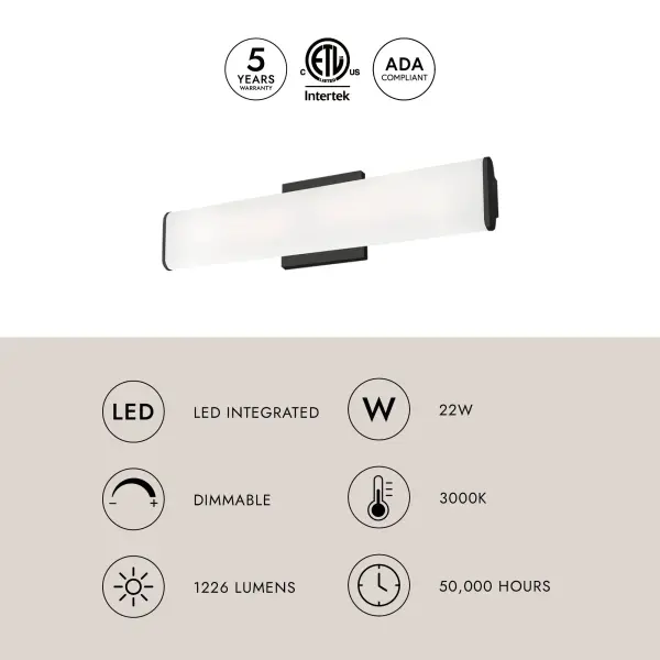 Sleek Modern Vanity Light with Adjustable Positioning - Image 4