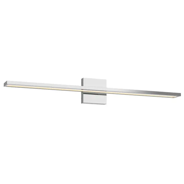The Brio vanity light combines angular, clean-lined design with practical LED illumination. Its 36-inch width provides ample lighting for medium to large vanities, while the chrome finish adds contemporary elegance to bathrooms and powder rooms. - alternate view