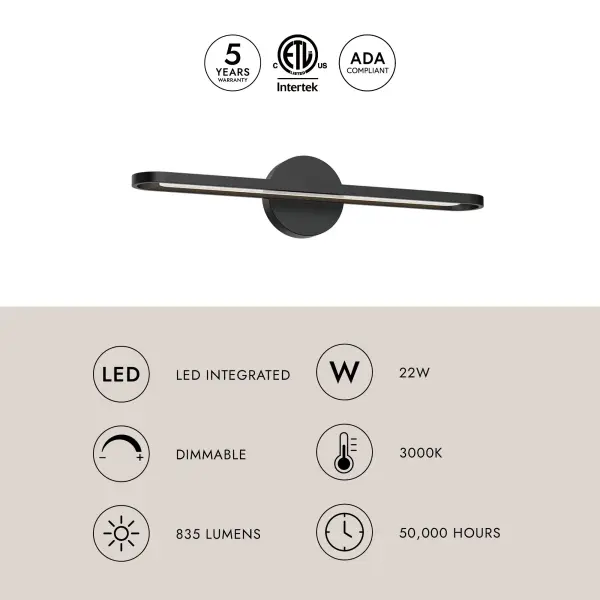 Modern Geometric Vanity Light with Integrated LED Technology - Image 7