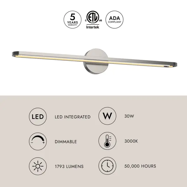 Modern 36-Inch Vanity Light with Integrated LED and Geometric Design - Image 11