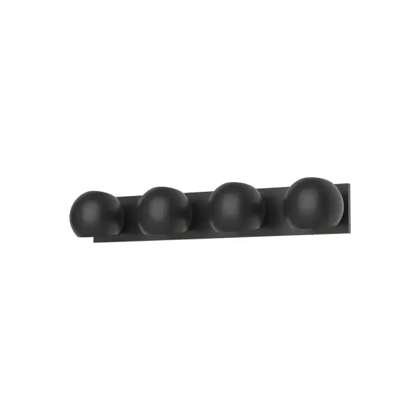 The Willow vanity light combines artistic design with practical functionality, featuring a 31-inch span perfect for medium to large vanities. Its matte black finish and customizable glass options create a contemporary look.