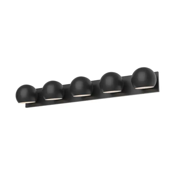 The Willow vanity light combines artistic design with practical functionality, featuring a 40-inch span perfect for larger vanities. Its matte black finish and customizable glass options create endless design possibilities. - alternate view