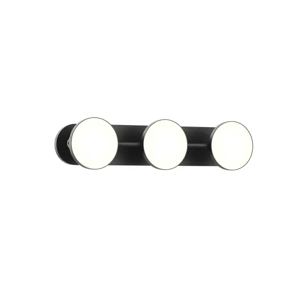 The Novel vanity light features geometric disk illumination on clean-lined structure with adjustable positioning. Integrated LED eliminates bulb replacement while the minimalist design complements modern bathrooms and entryways.