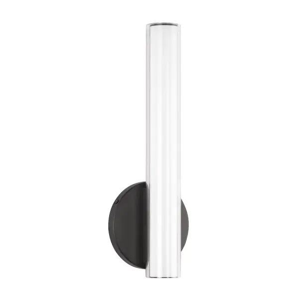 The Tole 14-inch vanity light combines modern design with practical functionality. Its double-wall diffuser creates soft, dimensional light perfect for grooming tasks, while the integrated LED with 5 CCT options ensures customizable ambiance. - alternate view