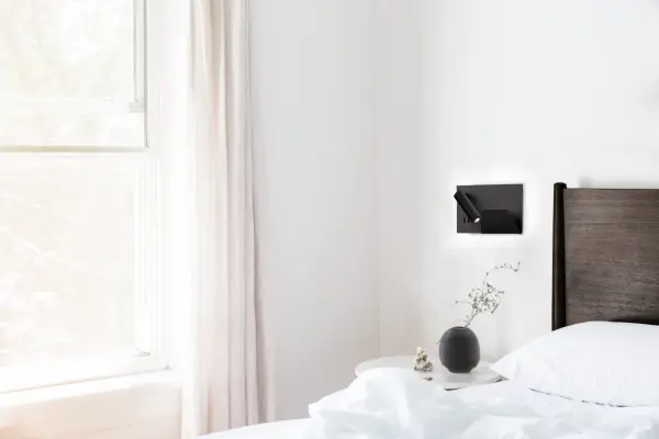 The Dorchester combines functional design with modern aesthetics, featuring an adjustable LED cylinder with focused optics, ambient perimeter lighting on independent switch, and integrated USB charging port with phone shelf. - alternate view