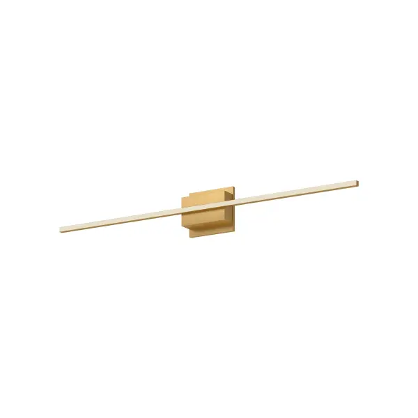 The Vega Minor 36-inch wall sconce delivers sophisticated modern lighting with its diminutive square linear profile and integrated LED technology. Perfect for bathrooms and hallways, it provides soft, uniform 3000K warm white light.