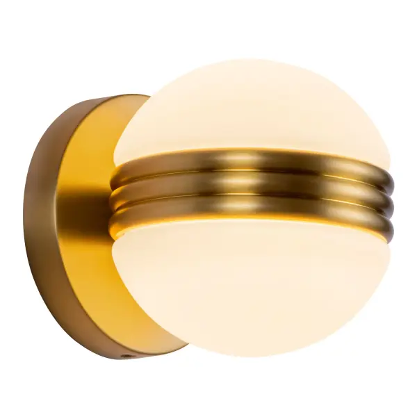 The Selene Wall Sconce by Peyton Fox combines organic pill-shaped opal glass with decorative metal ring accents for a sophisticated, jewelry-inspired look. Features 5CCT selectable LED technology (2700K-5000K) for customizable lighting.