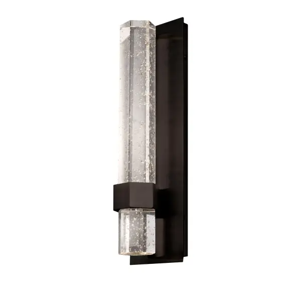 The Warwick 15" wall sconce features striking hexagonal crystal elements with bubble details that create captivating light patterns. Integrated LED technology provides warm, even illumination perfect for bathrooms and hallways.