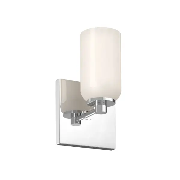The Nola 4-inch wall sconce combines modern minimalism with functional elegance. Its brushed gold finish and glossy opal glass shade create a sophisticated look perfect for bathrooms, hallways, and kitchens.