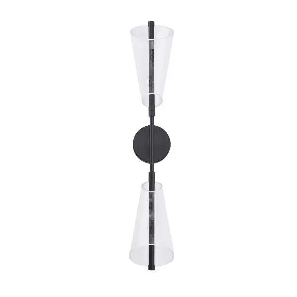 The Mulberry wall sconce reimagines classic shapes with contemporary edge-lit acrylic shades and minimal forged bodies. Integrated 3000K LED provides warm, modern illumination perfect for bathrooms and hallways.