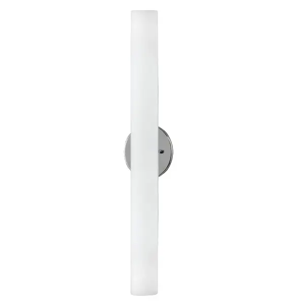 The Bute wall sconce combines contemporary design with practical LED technology. Its cylinder white opal glass diffuses warm 3000K light beautifully, while the black metal finish adds modern sophistication to bathrooms and hallways. - alternate view