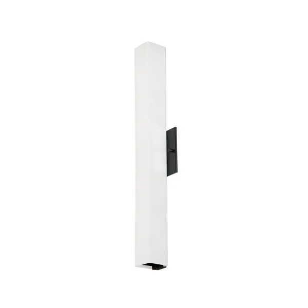 The Melville 24-inch wall sconce combines contemporary design with integrated LED technology, featuring white opal glass and brushed nickel finish. Perfect for bathrooms and hallways with warm 3000K lighting.