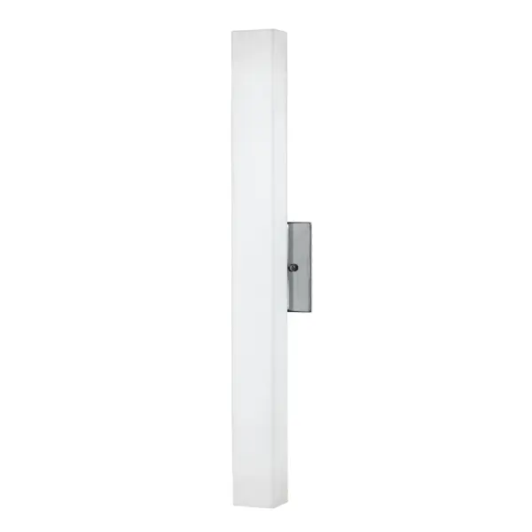 The Melville 24-inch wall sconce combines contemporary design with integrated LED technology, featuring white opal glass and brushed nickel finish. Perfect for bathrooms and hallways with warm 3000K lighting. - alternate view