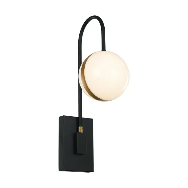 The Tagliato blends modern and classic design with its striking matte black frame and brushed gold accents. Integrated LED technology provides warm, energy-efficient lighting perfect for bathrooms and hallways. - alternate view