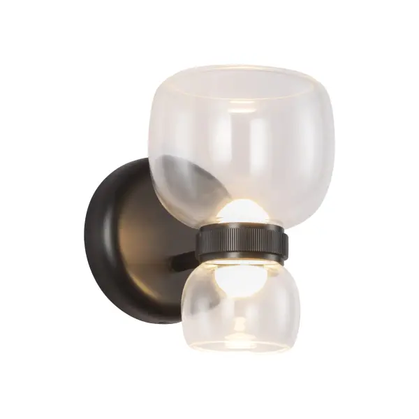 Elisa Carlucci's Sutton collection brings refined mid-century sophistication to modern spaces. Layered glass shades create dimensional lighting while integrated LED with 5 color temperatures offers customizable ambiance.