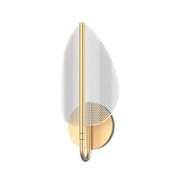 The Flora vanity light combines nature-inspired design with Art Deco sophistication. Edge-lit acrylic leaves create a stunning visual effect around a warm Natural Brass frame. Integrated LED provides energy-efficient illumination.