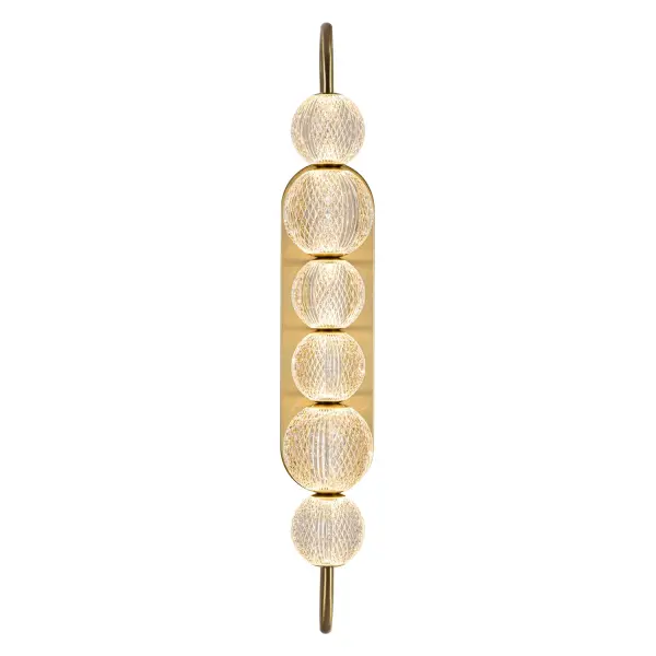 The Marni vanity light brings glamorous sophistication with its meticulously cut-acrylic shades that create glittering beams of light. Perfect for bathrooms and powder rooms, this 28-inch fixture combines transitional elegance with modern LED efficiency. - alternate view