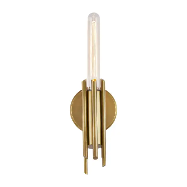 The Torres 9-inch vanity light brings brutalist architectural influence to bathroom and hallway lighting. Forged metalwork in matte black finish pairs beautifully with optional ribbed crystal shades for versatile modern or transitional styling.