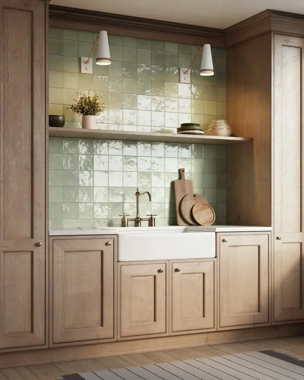 Brickell 5-Light Wall/Vanity Light in Matte White with Hazelnut Leather - Image 3