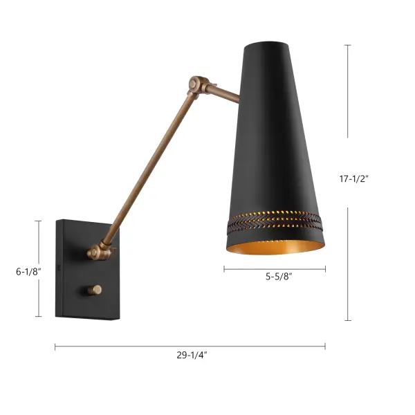 Brickell 5-Light Wall/Vanity Light in Matte White with Hazelnut Leather - Image 9