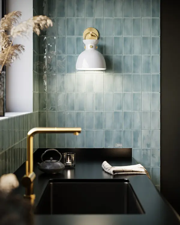 The Waldo brings artful versatility to bathroom and hallway lighting with its handsome matte black finish and glossy opal glass shade. Part of a customizable collection offering multiple shade shapes and finishes. - alternate view