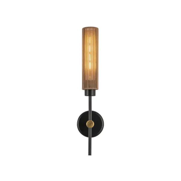 The Colby vanity light blends organic tan cotton rope with matte black and gold accents for a striking vintage-modern aesthetic. At 20 inches wide, it's perfectly sized for bathroom vanities and powder rooms while adding cozy sophistication. - alternate view