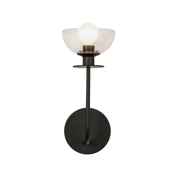 The Sylvia vanity light combines sleek metal curves with delicate dome-shaped glass for a sophisticated, feminine aesthetic. Perfect for bathrooms and powder rooms, its versatile design can be mounted up or down.