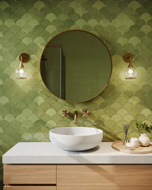 The Hazel 6-Light Vanity Light brings early-1900s apothecary elegance to modern bathrooms. Clear glass shades with flowing curves pair beautifully with matte black accents for a sophisticated transitional look. - alternate view