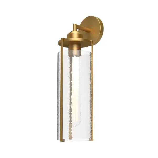 The Belmont vanity light combines textured water glass with aged gold metallic finishes to create a sophisticated fixture perfect for bathrooms and powder rooms. Its classic design and decorative details ensure versatility across traditional and transitional spaces.