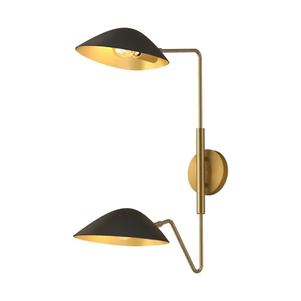 The Oscar vanity light brings old Hollywood elegance to contemporary spaces with its distinctive teardrop glass shades and mixed-metal finish. Perfect for adding a touch of glamour to bathrooms and powder rooms. - alternate view
