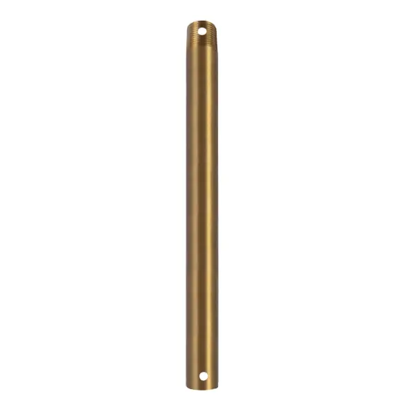This brushed gold downrod extends ceiling fan mounting by 12 inches, ideal for rooms with higher ceilings. Compatible with all CF-based fan models, it combines functional necessity with decorative appeal. - alternate view