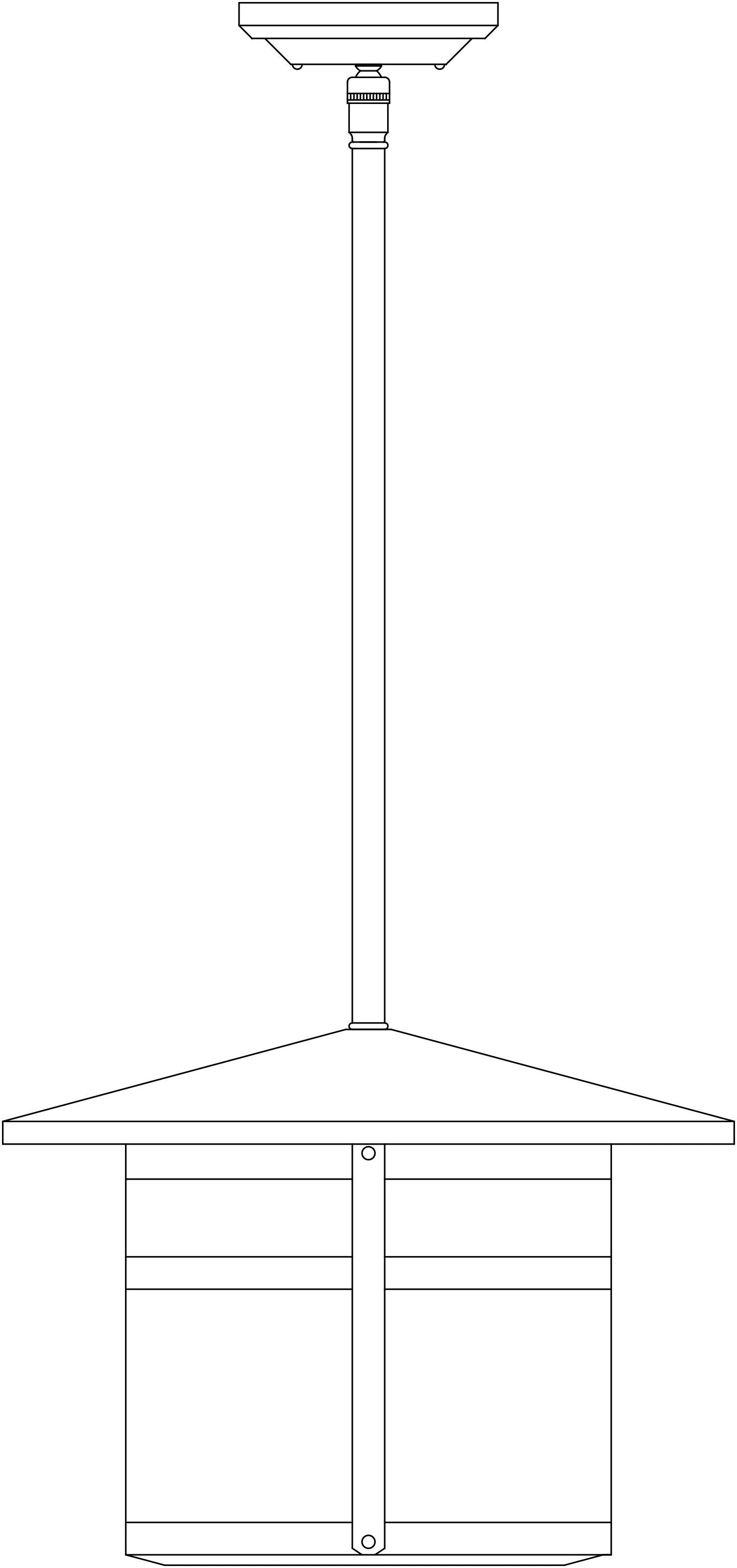 14" Berkeley Stem Hung Pendant