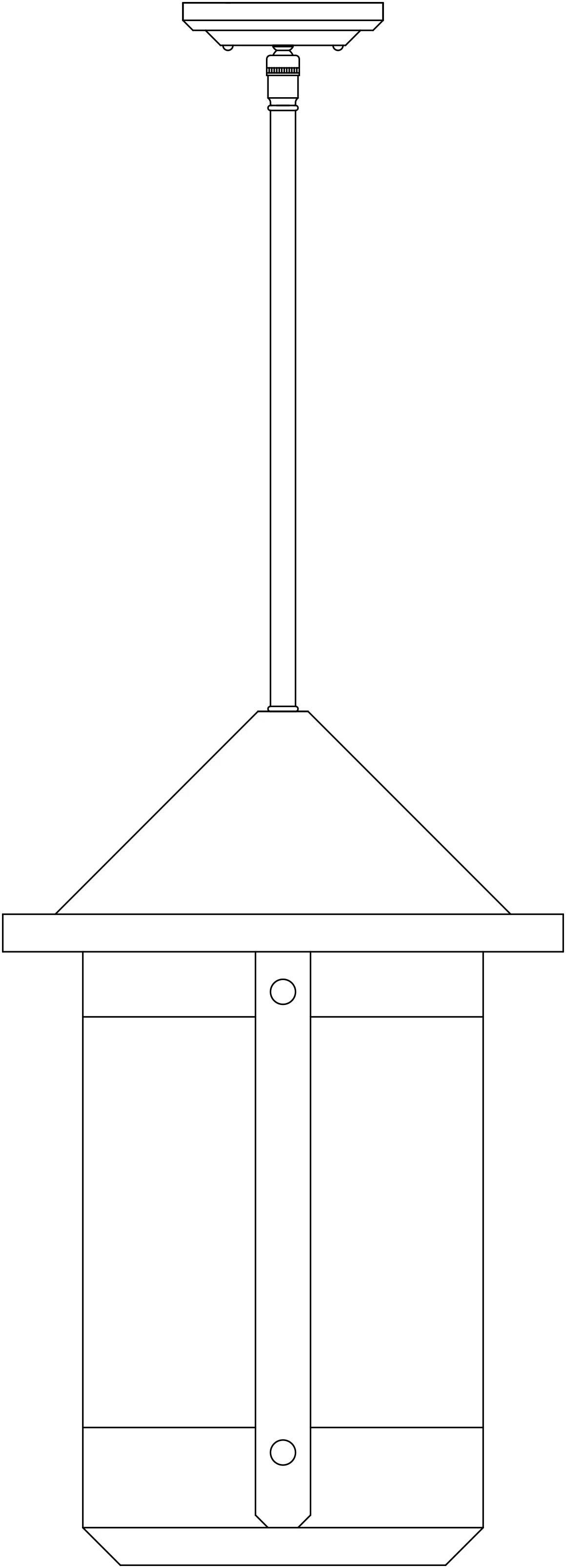 14" Berkeley Tall-Long Body Stem Hung Pendant
