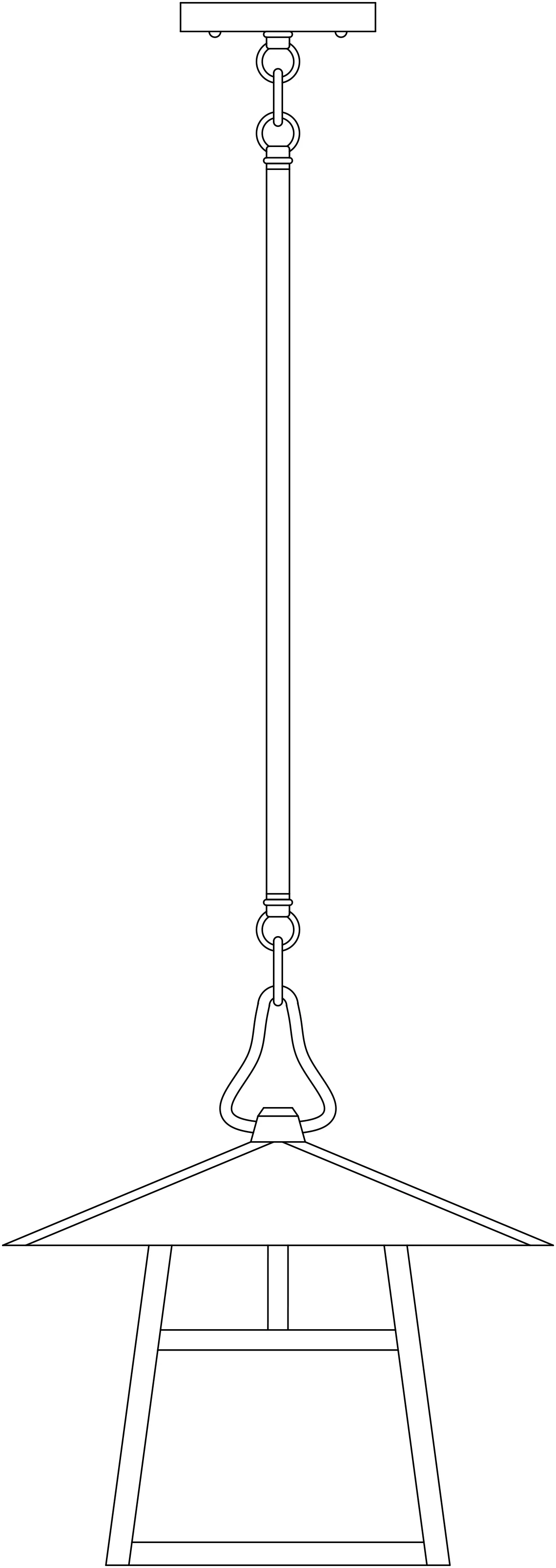 12" Carmel Stem Hung Pendant With T-Bar Overlay