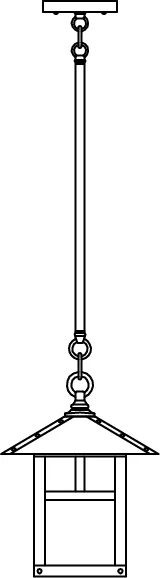 9" Evergreen Stem Hung Pendant With T-Bar Overlay