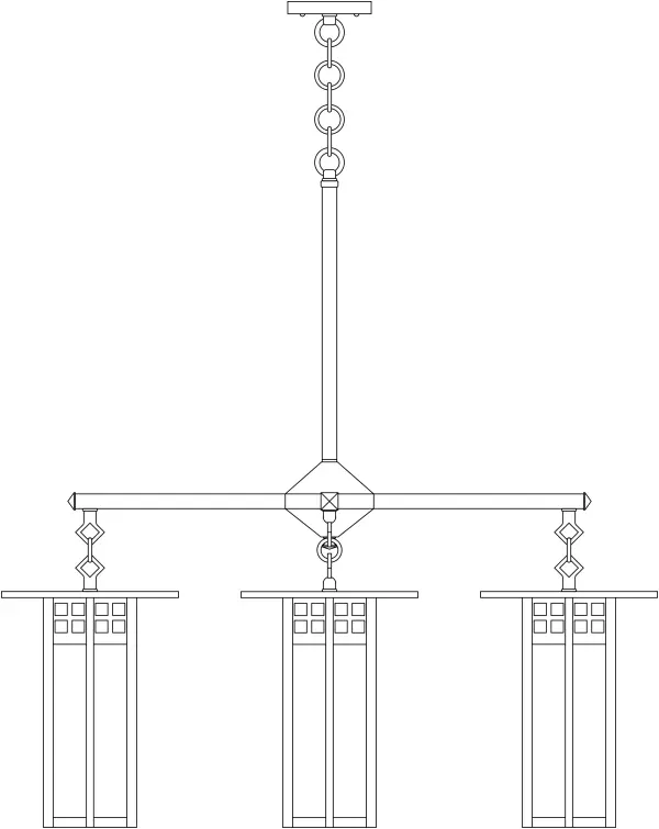 9" glasgow long body 4 light chandelier